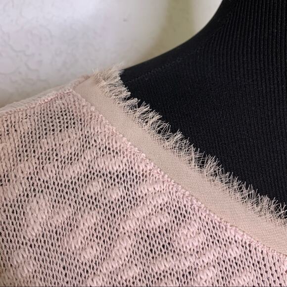 Anthropologie Deletta light pink burnout ruffle bottom top size Small - Picture 3 of 15